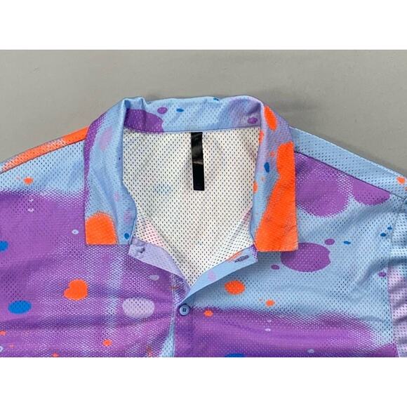 Stash For Fabletics Mesh Short Sleeve The Rec Button Up Shirt. Men's XL, Read. - Picture 3 of 7